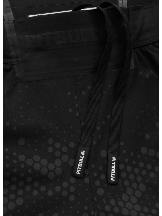 PITBULL PITBULL Szorty sportowe HEX CAMO HILLTOP Czarny Regular Fit