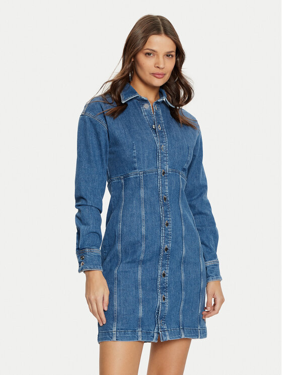 Guess Guess Džínové šaty W5RK99 D4H71 Modrá Regular Fit