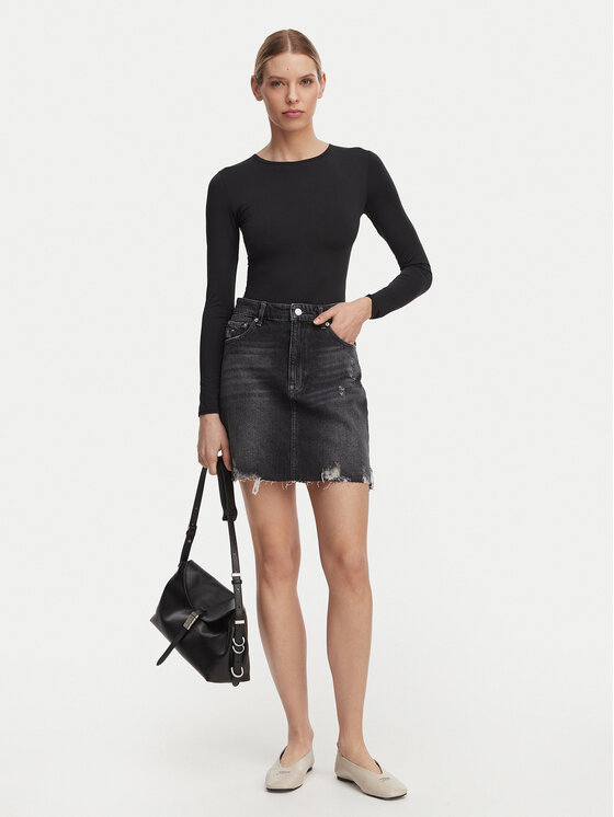 Tommy Jeans Tommy Jeans Džinsa svārki DW0DW22715 Melns Mom Fit