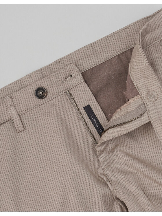Borgio Borgio Spodnie materiałowe albiano_bez Beżowy Slim Fit