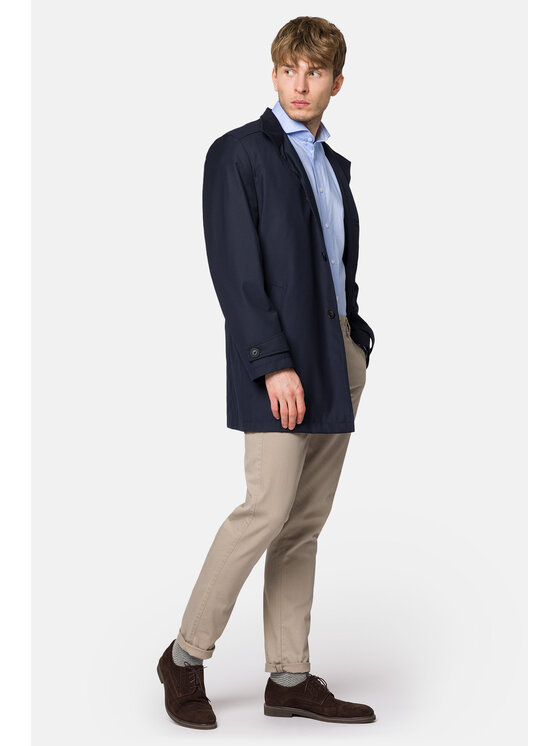 Lancerto Lancerto Płaszcz przejściowy Calvia PC131223000009 Granatowy Regular Fit