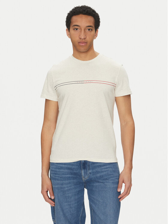 Tommy Jeans Tommy Jeans T-Shirt Entry Graphic DM0DM20779 Beżowy Slim Fit