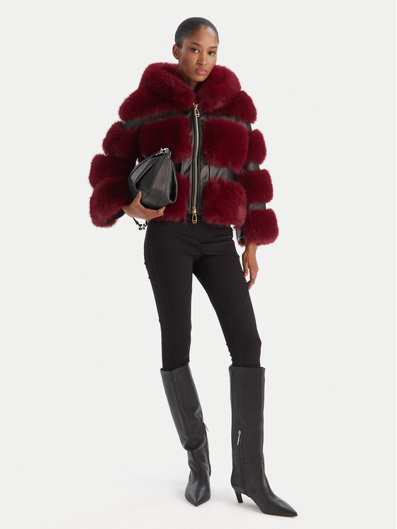 YES LONDON YES LONDON Кожено палто ECO/031 Бордо Regular Fit
