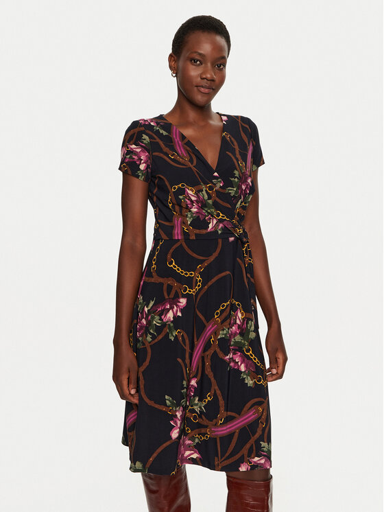 Lauren Ralph Lauren Koktejlové šaty 250946815001 Tmavomodrá Regular Fit