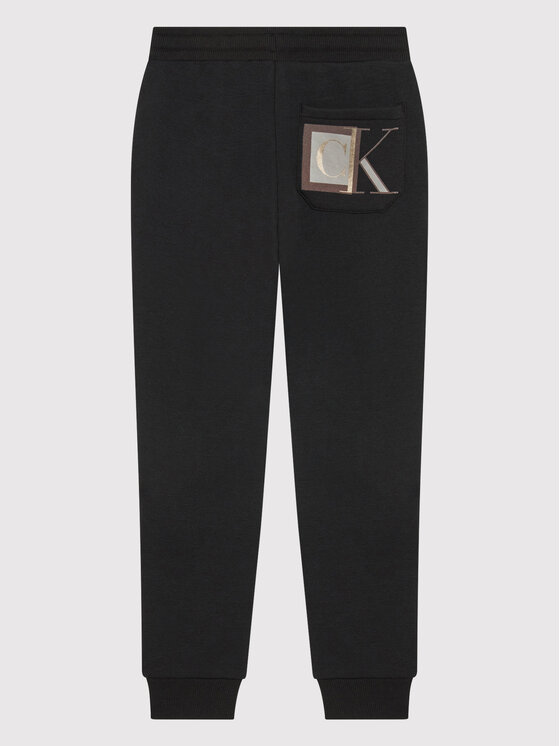 Calvin Klein Jeans Jogginghose Monogram Block Logo Ib0ib01013 Schwarz