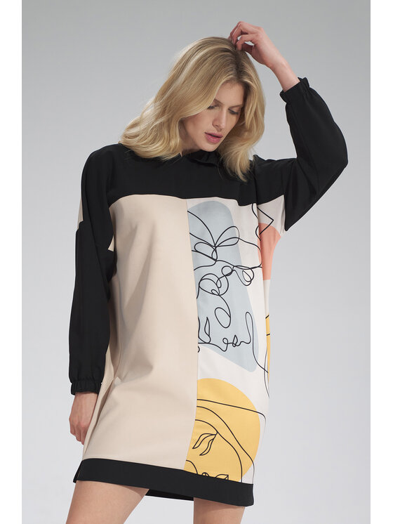 FIGL FIGL Sukienka codzienna M755 Czarny A-Line Fit