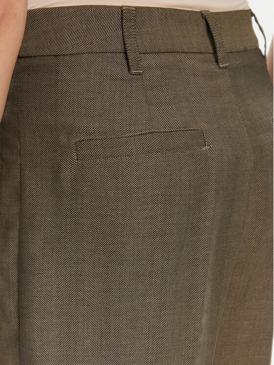 Marella Marella Hlače iz tkanine Hull 2523136161 Khaki Loose Fit