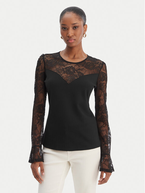 Morgan Bluză 261-TMELO Negru Slim Fit