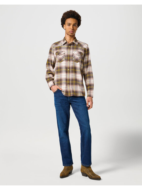 Wrangler Wrangler Camicia WESTERN SHIRT 112357247 Marrone Regular Fit