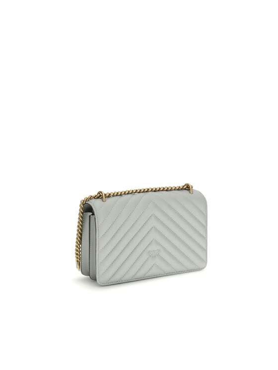 PINKO PINKO Τσάντα Gray Calf Leather Bos Taurus Shoulder Γκρι