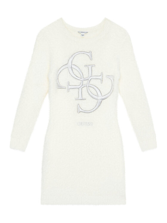 Guess Guess Trikotažinė suknelė J5BK08 Z0720 Écru Regular Fit