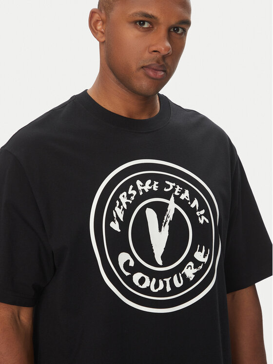 Versace Jeans Couture Versace Jeans Couture T-Shirt 78GAHE08 Czarny Regular Fit
