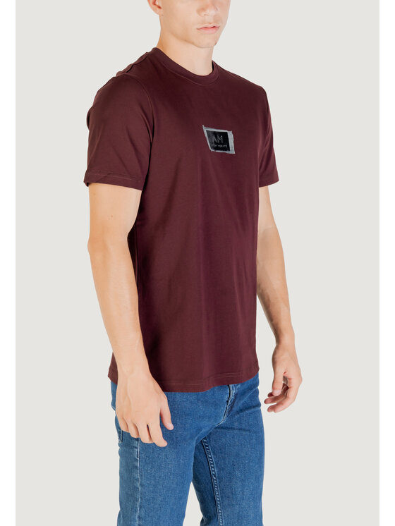 Antony Morato Antony Morato T-shirt STUTTGART REGULAR FIT WITH MATT PLASTIC AND FLOCK LOGO PRINT Bordeaux Regular Fit