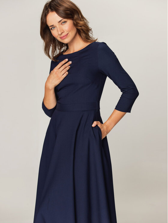 Willsoor Willsoor Sukienka koktajlowa 67340 Granatowy A-Line Fit