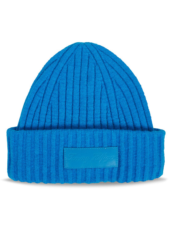 Tommy Hilfiger Cepure Tommy Twist Beanie AW0AW15325 Zils