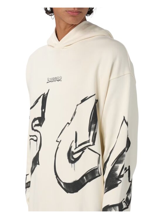 DISCLAIMER DISCLAIMER Felpa 24ids54513-latte Bianco Regular Fit