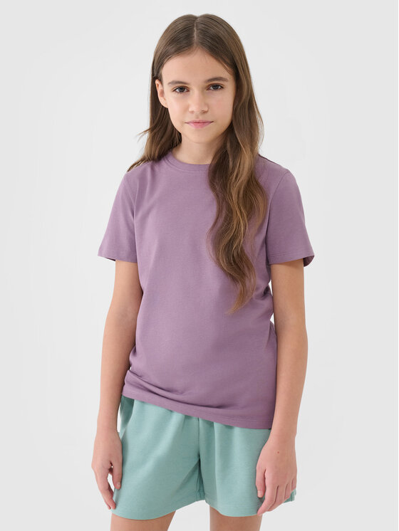 4F 4F Tričko BASIC+ Fialová Regular Fit