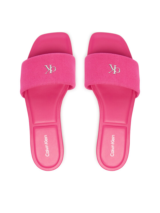 Calvin Klein Calvin Klein Natikači Square Flat Sndl Canvas Hw HW0HW03129 Roza