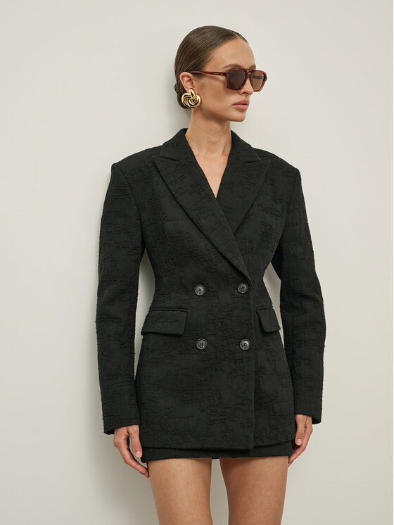 La Mania La Mania Sako BIANCA MARYNARKA Čierna Classic Fit