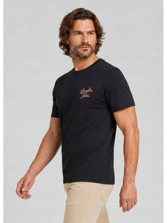 Wrangler Wrangler T-Shirt Logo Tee Czarny Oversize