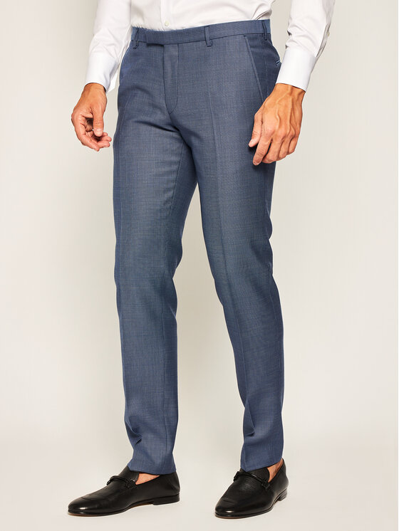 JOOP! Hlače na rob 17 JT-02Blayr 30020473 Mornarsko modra Slim Fit