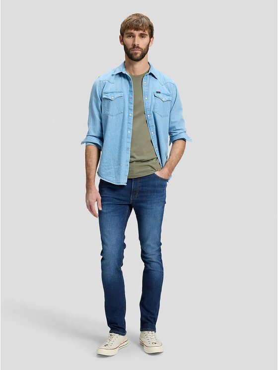 Lee Lee Jeansy LUKE Niebieski Slim Fit