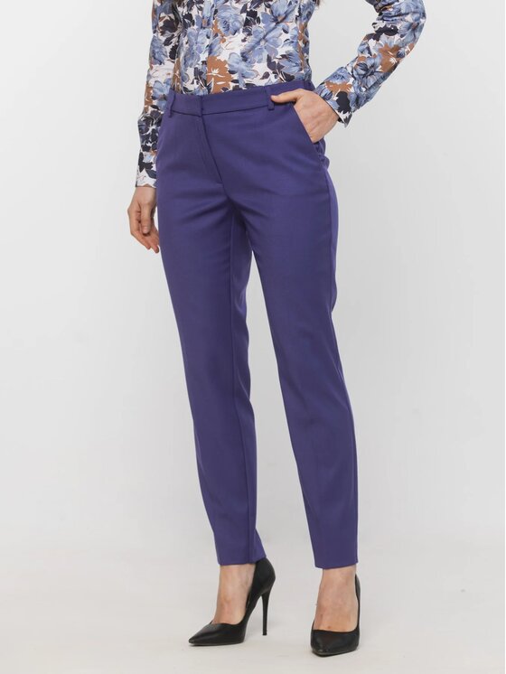 Willsoor Willsoor Spodnie materiałowe 68238 Fioletowy Cigarette Fit