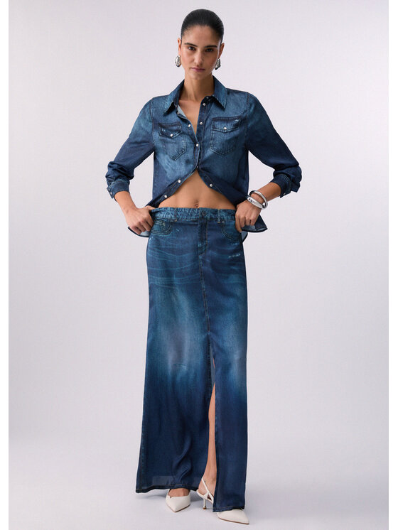 Liu Jo Liu Jo Gonna maxi UA6238T376A79042 Celeste Regular Fit