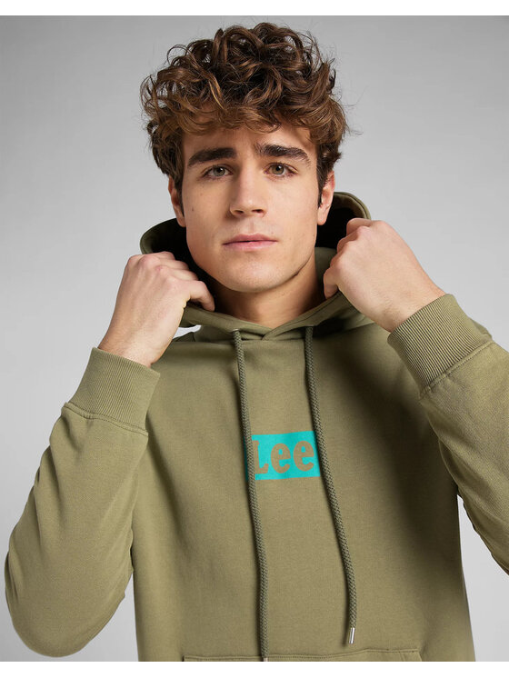 Lee Lee Bluza TOPS' EM ALL HOODIE Zielony Regular Fit