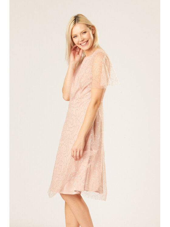 QUIOSQUE QUIOSQUE Každodenné šaty SEQUINS DRESS Ružová Regular Fit