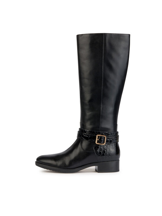 Geox Geox Cizme lungi riding D Felicity D36G1A 04340 C9999 Negru