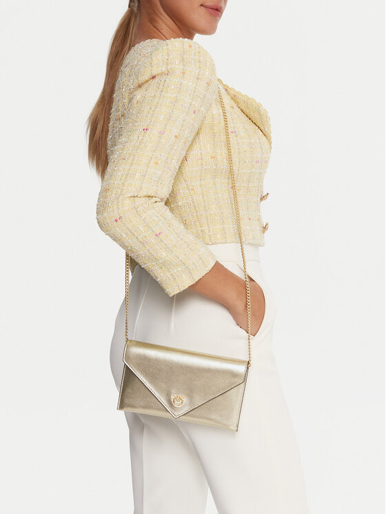 PINKO PINKO Дамска чанта Flat Purse Mini AI 25-26 PCPL 105347 A2O9 Златист
