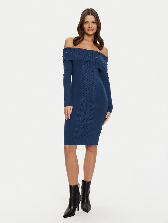 Guess Guess Kötött ruha W5RK0G Z2YJ2 Sötétkék Bodycon Fit