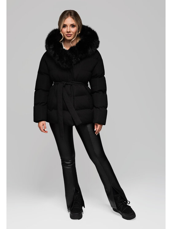 Ombre Ombre Kurtka damska OW-JALP-0103 Czarny Regular Fit