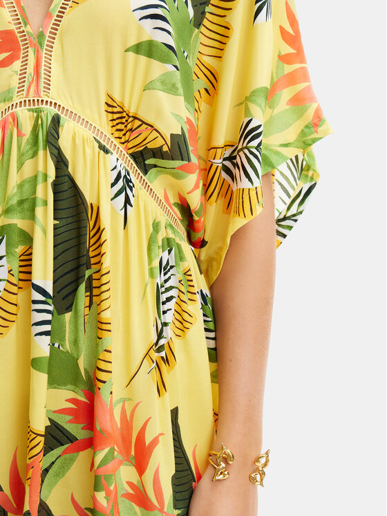 Desigual Desigual Rochie de plajă Tropical Party 24SWMW23 Colorat Loose Fit