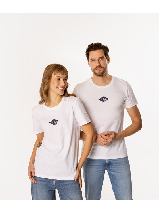 Lee Cooper Lee Cooper T-Shirt DIAMOND MINI 1160 Biały Regular Fit