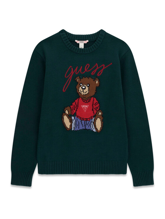 Guess Guess Pulover H6BR01 Z1336 Temno zelena Regular Fit