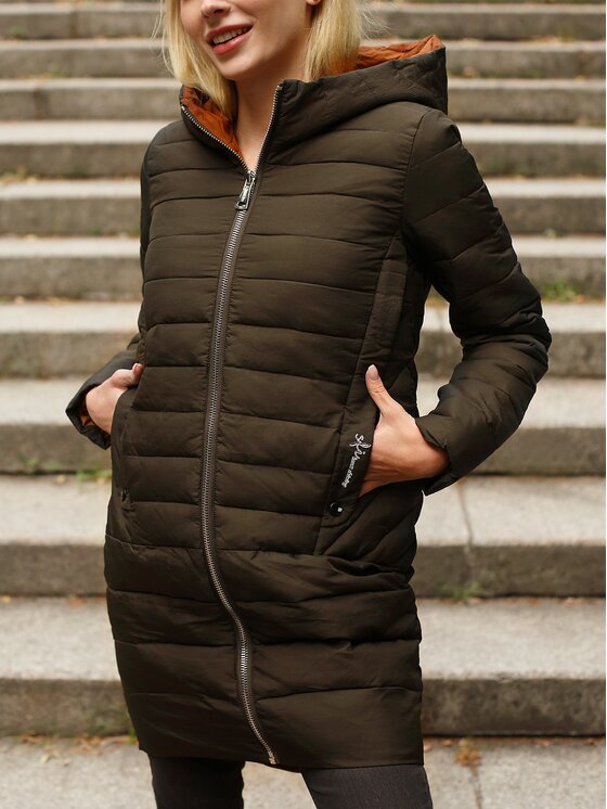 Perso Perso Dámská bunda BLH919046F Khaki Regular Fit