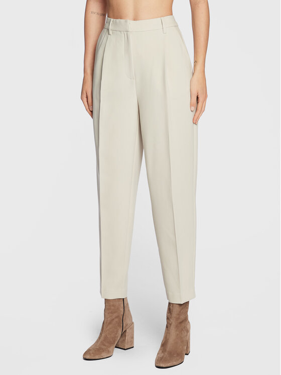 Bruuns Bazaar Hlače iz tkanine Cindysus Dagny BBW2393 Écru Loose Fit