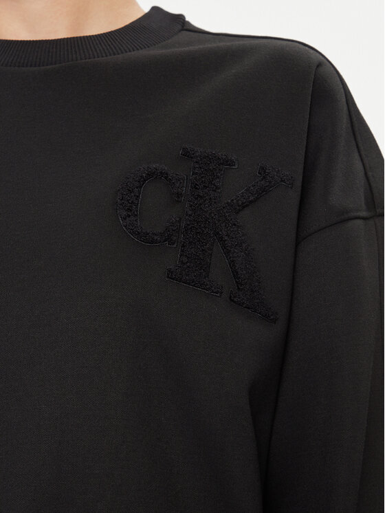 Calvin Klein Jeans Calvin Klein Jeans Μπλούζα Chenille J20J221729 Μαύρο Regular Fit