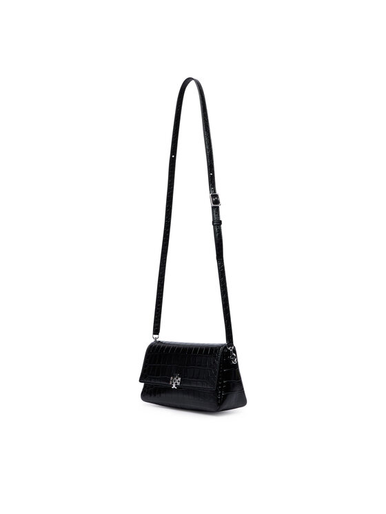 Tory Burch Tory Burch Torebka Charlie Embossed Croc Small Shoulder Bag 183522 Czarny
