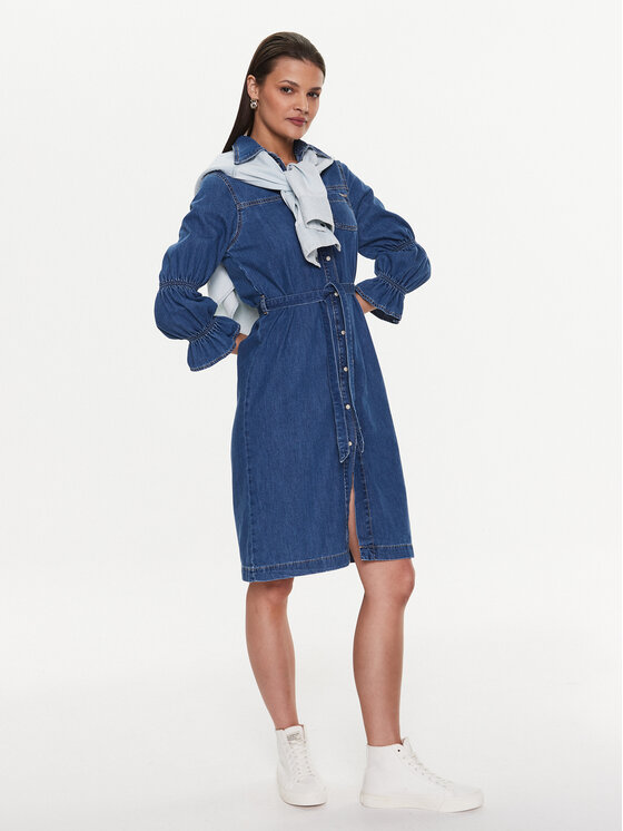 Pepe Jeans Robe en jean Elodie PL953196 Bleu Regular Fit Modivo