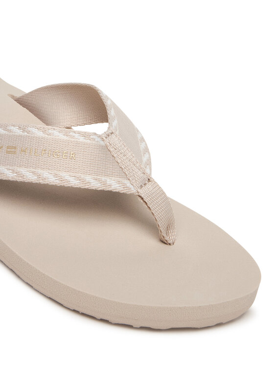 Tommy Hilfiger Tommy Hilfiger Šlepetės per pirštą Webbing Beach Sandal FW0FW09038 Écru