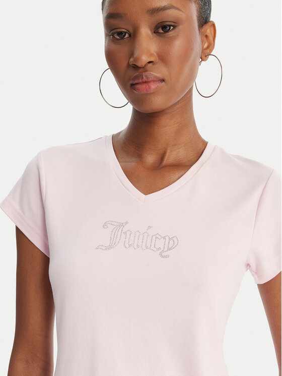 Juicy Couture Juicy Couture Póló Capped JCWCT126318 Rózsaszín Slim Fit