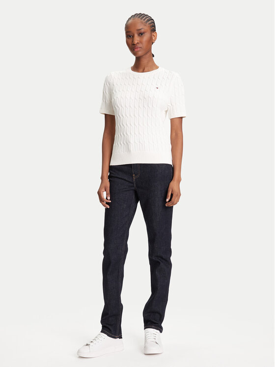 Tommy Hilfiger Tommy Hilfiger Džemper WW0WW45656 Écru Regular Fit