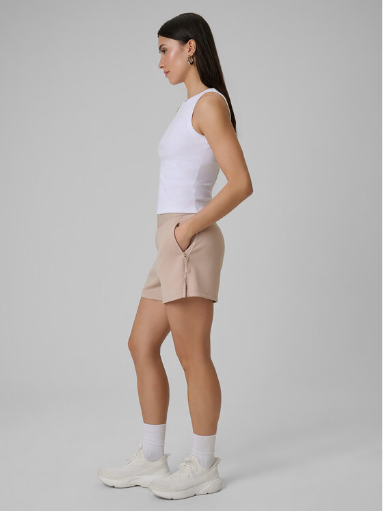 4F 4F Szorty sportowe COZY Beżowy Slim Fit