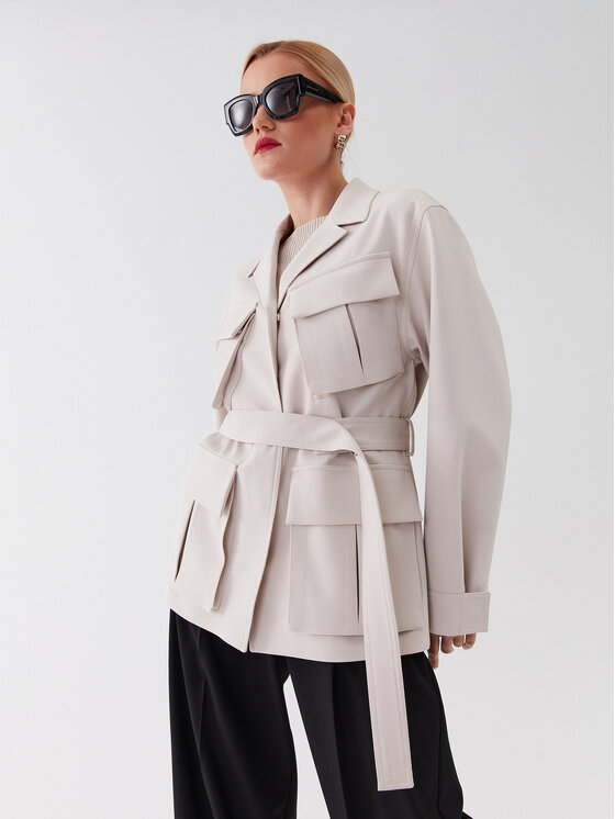 Calvin Klein Calvin Klein Kabát pro přechodné období K20K205882 Écru Regular Fit