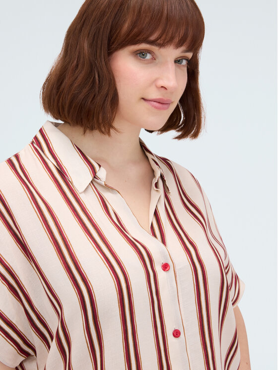 Fiorella Rubino Fiorella Rubino Koszula 5019L000186N0R2 Kremowy Boxy Fit