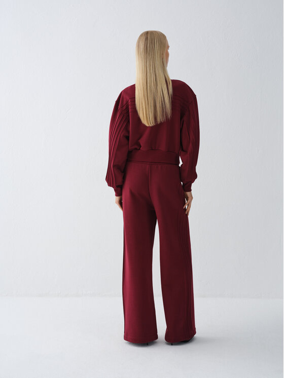 La Mania La Mania Bluza PIN Bordowy Basic Fit