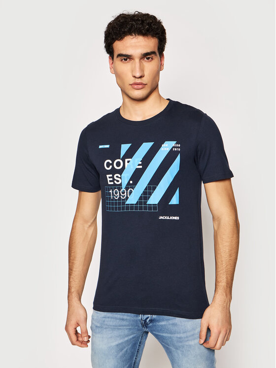 T-shirt Miguel 12179742 Blu scuro Slim Fit